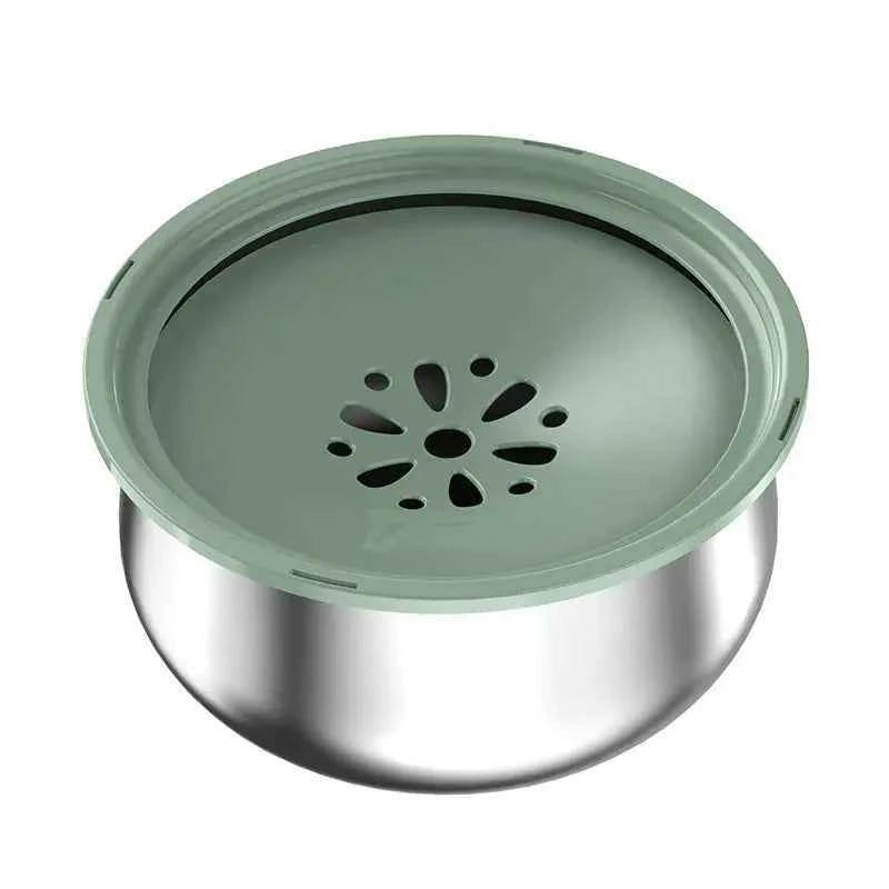 Stainless Steel Large Pet Water Bowl with Splash Guard