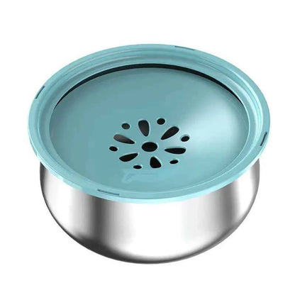 Stainless Steel Large Pet Water Bowl with Splash Guard