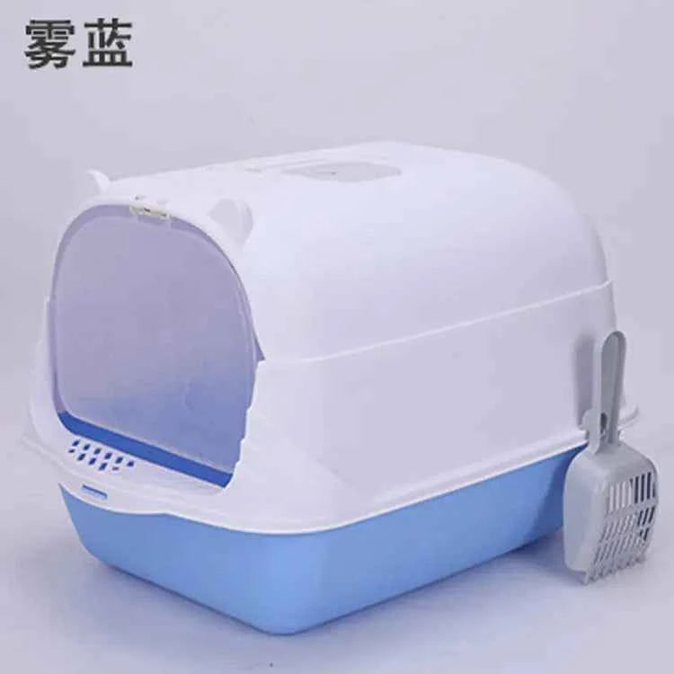 Large Half-Enclosed Cat Litter Box for Big Cats