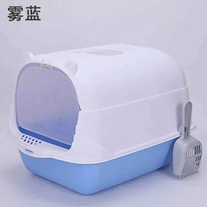 Large Half-Enclosed Cat Litter Box for Big Cats