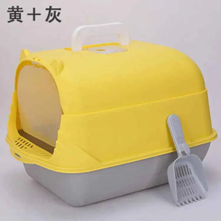 Large Half-Enclosed Cat Litter Box for Big Cats