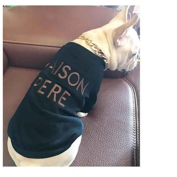 Embroidered Terry Cotton Sweater for Dog Owners