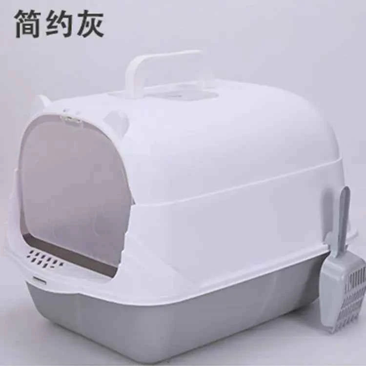 Large Half-Enclosed Cat Litter Box for Big Cats
