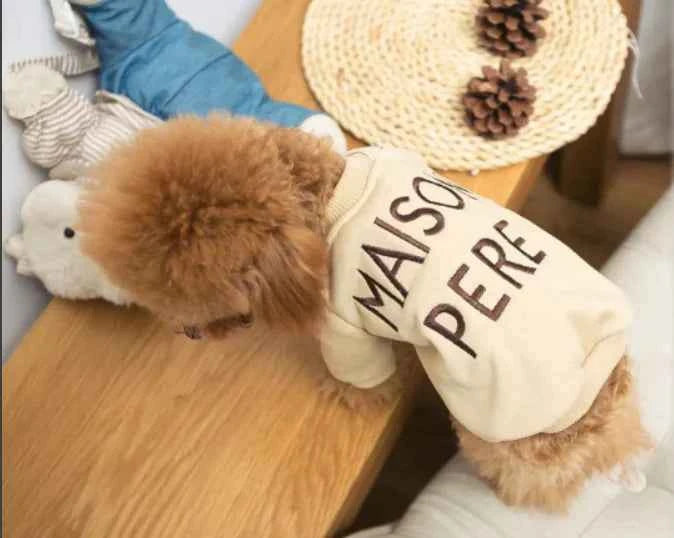 Embroidered Terry Cotton Sweater for Dog Owners