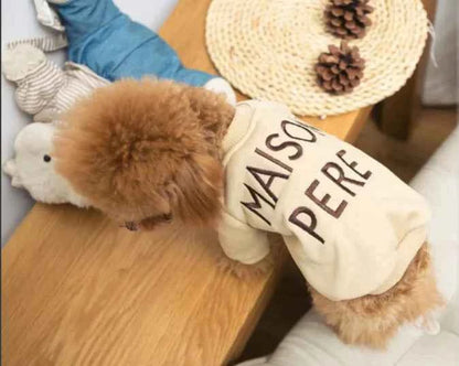 Embroidered Terry Cotton Sweater for Dog Owners