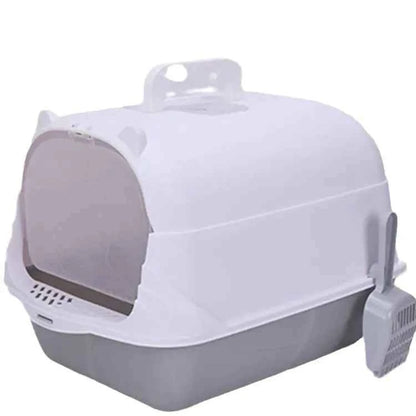 Large Half-Enclosed Cat Litter Box for Big Cats