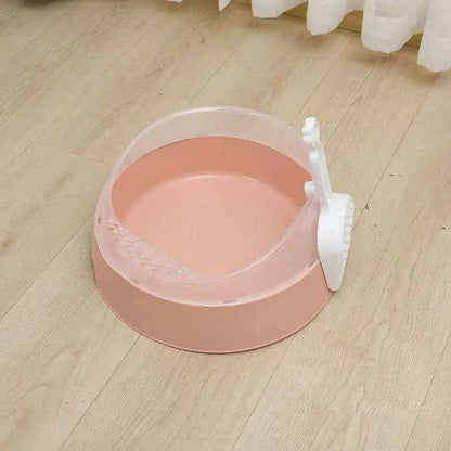 Spacious Semi-Covered Cat Litter Haven with Scoop